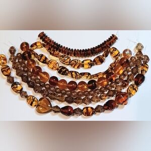 Czech glass beads bundle for jewelry-making Tortoise Style